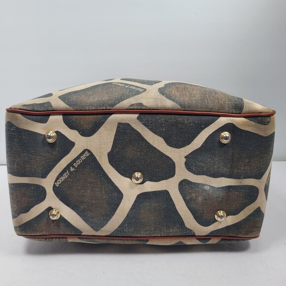 Dooney & Bourke Women's Giraffe Print Leather & Canvas Tote Bag - Picture 5 of 12